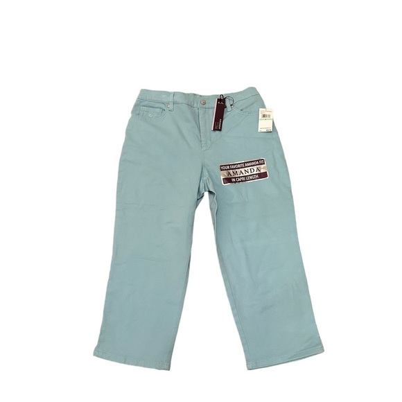Amanda Gloria Vanderbilt in aqua mist Capri size 8 NWT vacation spring pastels - Picture 1 of 4